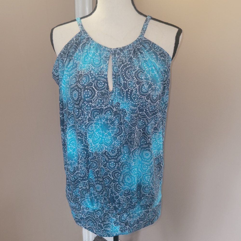 NWT Swimsuits for all highneck jade blouson tankini top sz 12